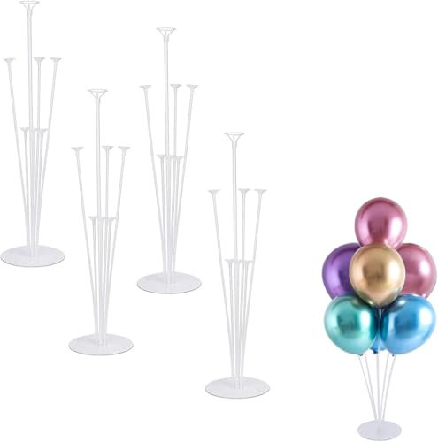 Voarge Kit di supporti per palloncini da tavolo, supporti trasparenti per palloncini, supporto per matrimoni, compleanni, decorazioni per feste 2 4