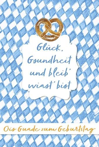 Hanra Geburtstagskarte mit einem Bayrischen Brezen Motiv, Geburtstag, bayrisch, Grußkarte, Glückwunschkarte, 11,5x17 cm