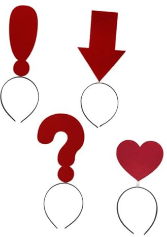 TOPBATHY 4 Stück Symbol Stirnband Stirnbänder Lustiges Fragezeichen Haarband Stirnbänder Cosplay Party Stirnband Haarband Partygeschenke Hübsches Fragezeichen Stirnband Aus