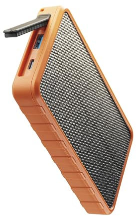 Cellularline - Power Bank Solar - Cargador portátil con Panel Solar ETFE de 1,5 W - Capacidad 10000 mAh - Resistente al Agua y al Polvo USB-C Power Delivery 20W - Naranja