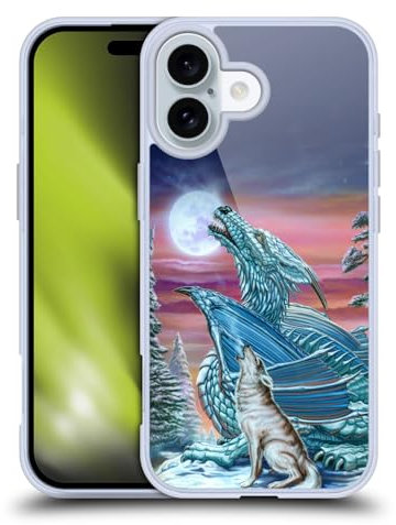 Head Case Designs Offizielle Ed Beard Jr Mond Lied Wolfsmond Drachen Gelhülle [Militärischer Schutzgrad] Kompatibel Mit Apple iPhone 16 Und Kompatibel Mit MagSafe