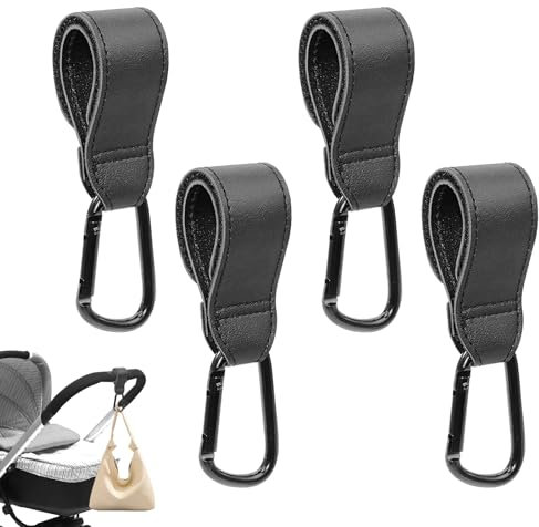 VARKAGE 4 Stück Kinderwagen Haken für Taschen, Laufrad Halterung Kinderwagen, Kinderwagenhaken für Wickeltasche Taschen Einkaufstasche
