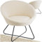 tectake® runder Bouclé Cocktailsessel, Teddy Sessel, Lesesessel, durchgängige Rückenlehne, Sessel Wohnzimmer, Stillsessel skandinavisch, Relaxsessel, Loungesessel - Bouclé Off-White