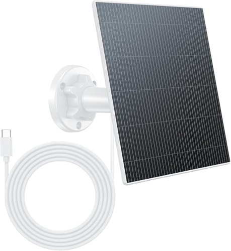 6W Solarpanel für Überwachungskamera Aussen Akku, Solarmodul für DC 5V Outdoor Akku Kamera, USB-C und DC 3.5mm Adapter, IP65 Wasserdicht, Solarpanel kompatibel mit Eufy, Eufycam, Reolink, Ring, Arlo