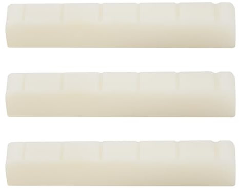 SG Store 3 Stück Sattel für 6-saitige Konzertgitarre Ungebleichter Knochen 52x6x9mm Stegmuttern für Akustikgitarre Knochen für Konzertgitarre Ersatz (Elfenbein)