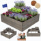 MODO24 Hochbeet, Kräuterbeet, Gartenbeet, Pflanzbeet, Blumenbeet, Stufenbeet, Holz Stufen Treppe, für Garten und Terrasse, Kiefernholz, Massivholz, Abmessungen 45x92x92 cm, Farbe: Grau