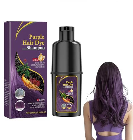 Shampoo Colorante Viola con Ingredienti Naturali, Hair Dye Shampoo, Idratazione Profonda per Capelli Luminosi, Colore Intenso e Duraturo, Pigmenti Vegetali per Riflessi Vibranti