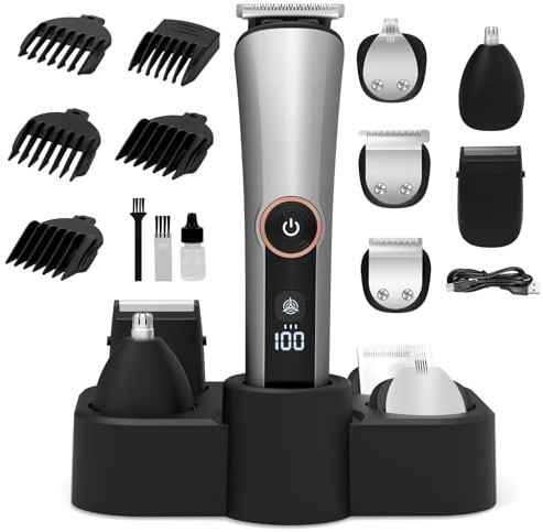 Bartschneider Haarschneidemaschine Herren Profi Haarschneider Barttrimmer Haartrimmer Körperhaartrimmer Nasenhaartrimmer Präzisionstrimmer T-Klinge Trimmer Rasierer Herren