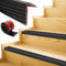 Gohytal Perfil de borde de escalera autoadhesivo, 4 metros, antideslizante, tiras de silicona autoadhesivas, perfil de suelo, perfil de ángulo, perfil de escalera para aplicaciones interiores