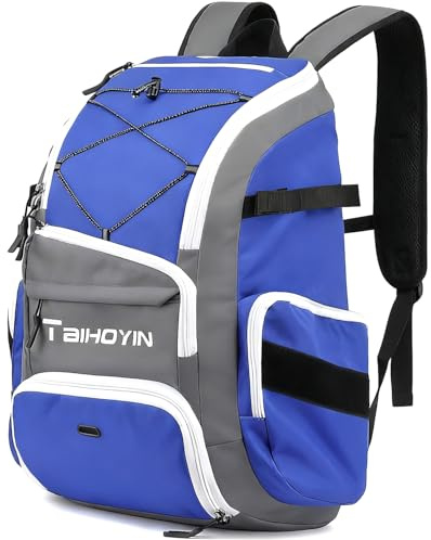 TAIHOYIN Borsa da baseball, zaino per mazze da baseball, attrezzatura e attrezzatura da softball, porta mazze e guanti, ampio scomparto principale per casco e accessori, scomparto separato per scarpe