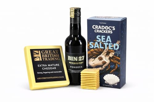 Cheese and Port Gift Hamper with Crackers from GREAT BRITISH TRADING