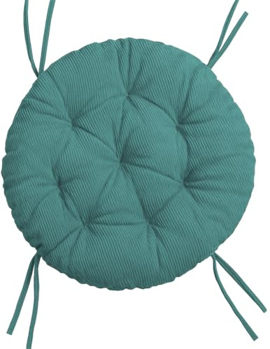 chilly pilley® Polster für Papasansessel - Rundkissen - Auflage Polster für Papasansessel -Sesselkissen Sitzkissen Gesteppt mit Schlaufen (Türkis Cord, 120cm)