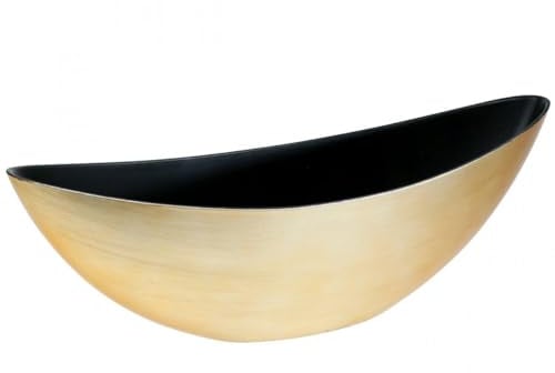 Viana Pflanzschale Gold Oval Deko Jardiniere für Blumen 39cm