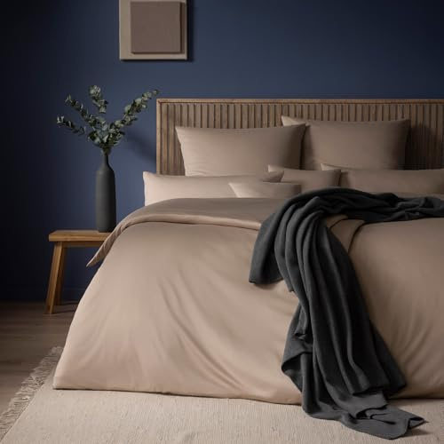 ESTELLA Jersey Bettwäsche Set, 135x200 cm + 80x80 cm, Bahama | 100% Baumwolle, trocknerfest, bügelfrei, Mako Interlock Jersey, Deutsche Markenqualität, Garantie Reißverschluss