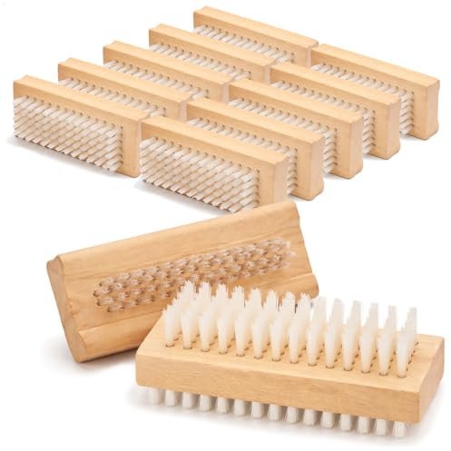 com-four® 12x Handbürste, Nagelbürste aus Holz, Handwaschbürste | Reinigungsbürste für Hände - Fingernägel und Haushalt