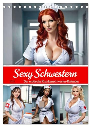 Sexy Schwestern (Tischkalender 2025 DIN A5 hoch), CALVENDO Monatskalender