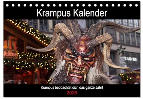Krampus Kalender 2026 (Tischkalender 2026 DIN A5 quer), CALVENDO Monatskalender: Krampus beobachtet dich das ganze Jahr (CALVENDO Kunst)