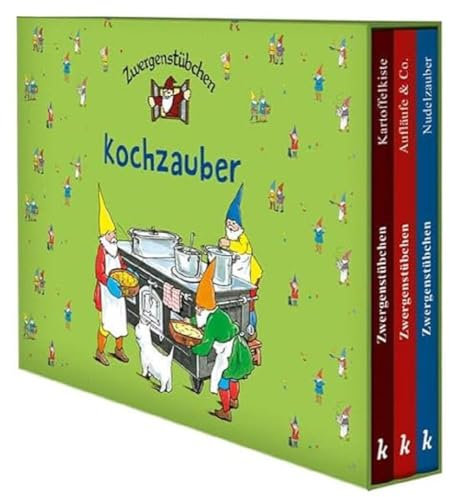 Zwergenstübchen-Schuber - Kochzauber: 3 Kochbücher in einer Sammelbox: Kartoffelkiste, Nudelzauber, Aufläufe & Co. (Zwergenstübchen - Backbücher und Kochbücher für Kinder, Eltern, Familien)