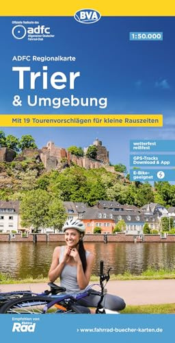 BVA ADFC Regionalkarte Trier und Umgebung 1:50.000: mit Tagestourenvorschlägen, reiß- und wetterfest, GPS-Tracks Download,