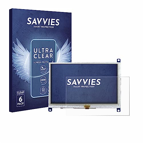savvies Protector Pantalla para Raspberry Pi Touchscreen 5 (6 Unidades) Película Ultra Transparente