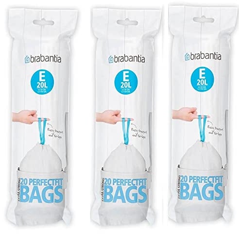 Brabantia Bin Liners roll packaging 20 litres (E) (60 pieces) 3 rolls each with 20 bin liners