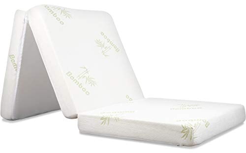 Vitabo Klappmatratze Gästebett mit weichem Viskose-Bezug aus Bambus-Faser I 3-teilige Faltmatratze Gästematratze faltbar klappbar – schadstofffrei (195x70x10cm)