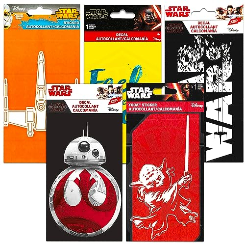 Star Wars Laptop-Aufkleber-Set – 5 Premium Star Wars Aufkleber, Raumdekoration, Auto, MacBook, Laptop (Joda, Darth Vader und mehr!)