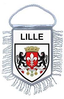 Akachafactory Fanion Mini Drapeau Pays Voiture Decoration Souvenir Blason France Lille lilois