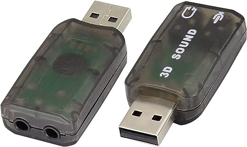 zdyCGTime External 5.1 USB Stereo Sound Card,USB 2.0 to 3D Virtual 5.1 Channel Audio Adapter,With 3.5mm Mic-in and Audio-Out ports,Compatible With Windows and Mac,PC,Notebook.(2 Pack/Black)