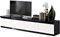 MF Mobile Porta TV Roma Nero e Bianco Laccato Lucido 4 Ante - Made in Italy, 220 x 50 x h45 cm