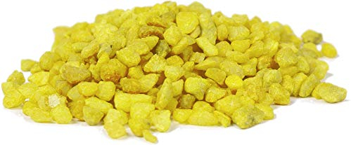 HEKU grobkörniges Deko-Granulat in gelb, ca. 750g I Vielseitig Einsetzbar I Ideal für Hochzeiten und Bastelprojekte I Wiederverschließbare Dose