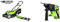 Greenworks Tondeuse à batterie G24X2LM36K2x sac collecteur Réglage central de la hauteur de coupe incl. 2x 2Ah batterie et chargeur + Greenworks Perceuse à percussion sans fil GD24SDS2