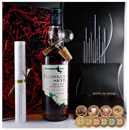 Geschenk Talisker Skye Single Malt Whisky + Glaskugelportionierer + Edelschokoladen