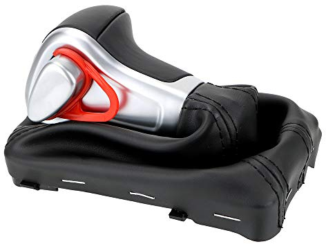 Hacreyatu Automatisch Leder Auto Schaltknauf Stick Gaiter Boot Frame Kit für A-udi A3 8P A4 B8 A5 A6 C6 Q5 Q7 (Schwarzes)