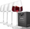 Schräge Rot-/Weißweingläser, 4er-Set, elegante, mundgeblasene Weingläser mit langem Stiel und einzigartigem konkavem Boden, moderne Premium-Kristallglas, Geschenk für Hochzeit, Weinprobe und