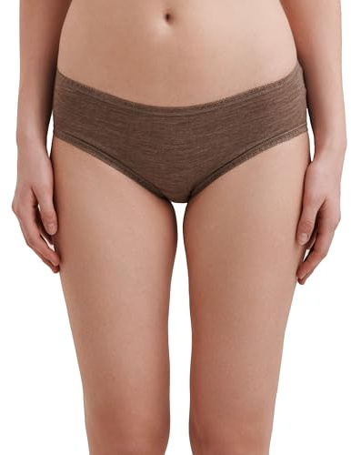 DILLING Women's midi Briefs - Organic Merino Wool Brown Melange 18