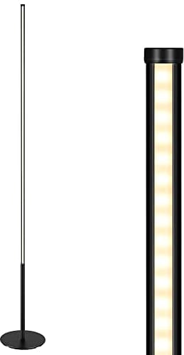 EDISHINE LED Floor Lamp, 57.5 Stepless Dimmable Minimalist Standing Lamp, Corner Lamp for Living Room, Bedroom, Office, 1100Lm 3000K Warm White Light, Black