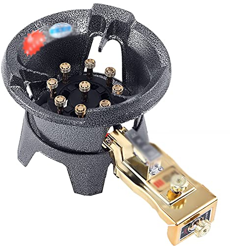 Premium Camping Gasherd Gaskochfeld Neun Hohlrume Fierce Fire Gasbrenner, 10Kw Gusseisen Groer Siedering Wokherd Ring, Für Kompaktes Wohnen, Küche, Camping Oder Wohnwagen, Leicht Zu Reinigen
