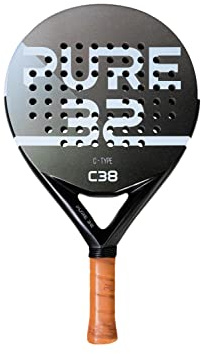 Pure32, Comfort Type C38, Allround-Padelschläger, Hyperfiber und Carbon, Extra Rough Surface, Black Eva Kern, Anfänger bis Fortgeschrittene Padelspieler