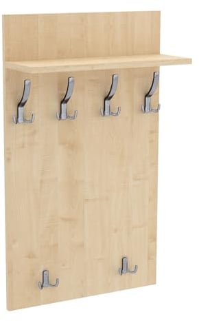 AKKE Garderobenpaneel, Wandgarderobe, PVC Maxi, Ahorn, 120cm x 60 cm