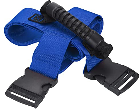 PATIKIL Tragegurt mit Griff, Kreuz-Stil, verstellbarer Nylon-Gürtel für Umzug, Hebeboxen, Lebensmittelgepäck, Blau