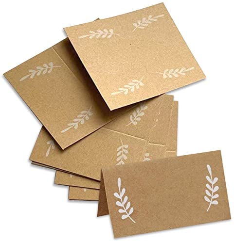 Tischkarten Hochzeit 50 Stück Platzkarten Namenskarten Kraftpapier Tischkarten Blanko für Hochzeit Partys Geburtstag Sitzordnung