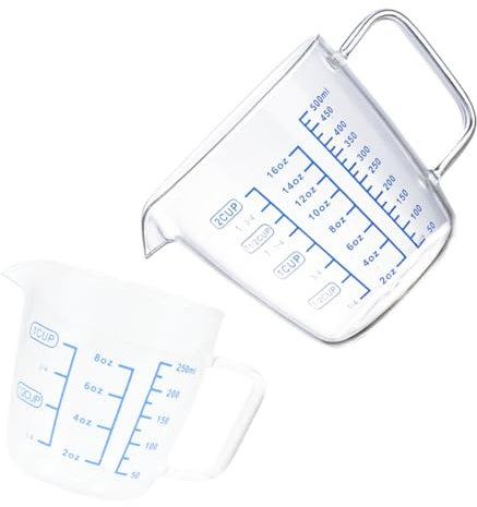 TOVINANNA 2St Messbecher für Flüssigkeiten extraktion becher espresso Messbecher für die Küche klarer Kaffeebecher Espressotasse Milchmessbecher Messbecher für Mehlpulver Hohe Kapazität Kind