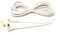 7.5m TV Aerial Coaxial Cable Male to Male, Satellite RF Antenna Coax RG59 Lead Gold Plated Connectors with Female Coupler (Right Angled, White)