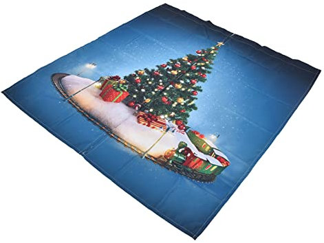 Eujgoov Tende Ombreggianti Natalizie, Tenda per Albero di Natale con Stampa Digitale 3D Tenda Natalizia Bellissima Tenda Natalizia Drappeggiabilità Impermeabile per Soggiorno Camera da