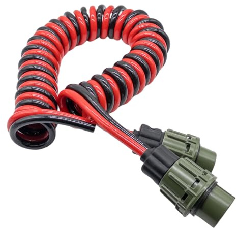SERTPLAS 2 Polig NATO Wendel 50mm², NATO Elektrowendel 50mm² mit NATO Steckern, 24V NATO Kabel 50mm², 2X 0,50qqm², 4 Meter NATO Starthilfekabel, VG96917 für LKW, Bundeswehr, Feuerwehr, Nutzfahrzeuge