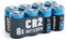 ABSINA 8x Batteria CR2 3V al litio per fotocamere e molto altro - Batterie CR2 sigillata e di lunga durata - Pile CR2 con 800mAh - Pila CR2 batterie, batteria litio 3V