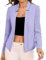 FWAY Blazer da donna a maniche lunghe, cardigan aperto sul davanti, blazer casual da donna, lavoro, ufficio, bolero, taglie forti, Viola, XXL