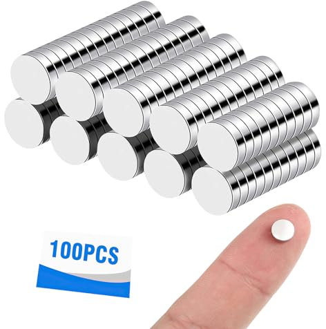 100 Stück Magnete Klein, 6mm Neodym Magnete Mini Magnete Stark Magnet Rund mit Aufbewahrungsbox für Pinnwand Magnettafel Kühlschrank
