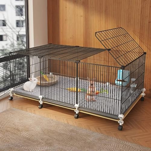 WXXSHGDW Jaula para Conejos para Interiores, Jaula para Mascotas, Jaula para Conejos, Jaula para Conejillos de Indias, Jaula para Animales Pequeños con Bandeja Extraíble y Plataforma